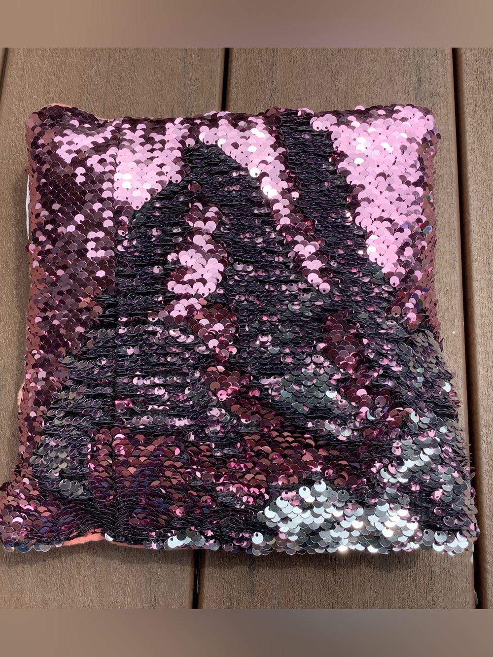 Mini Pink & Silver Reversible Sequin Accent Pillow